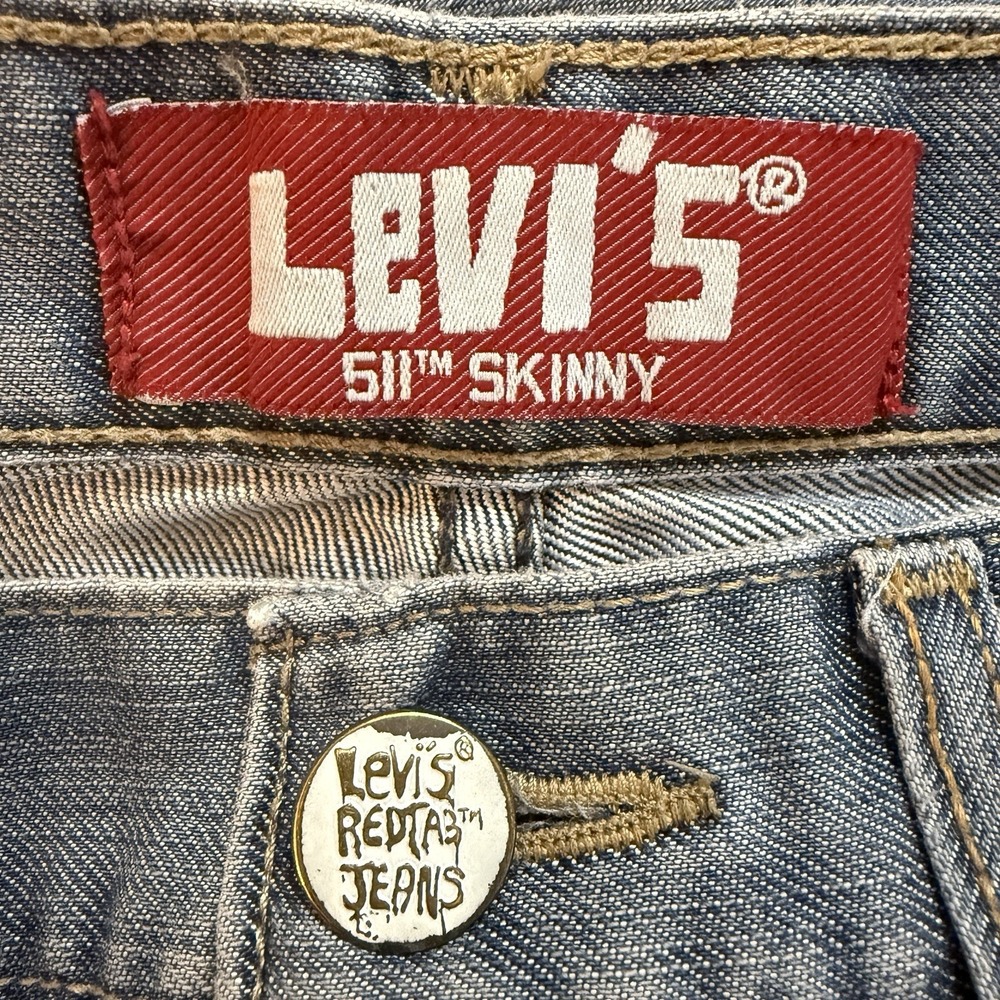 LEVI'S 511 SKINNY‎ RED TAB Light Wash Blue Jeans Youth 12Reg / 26x27